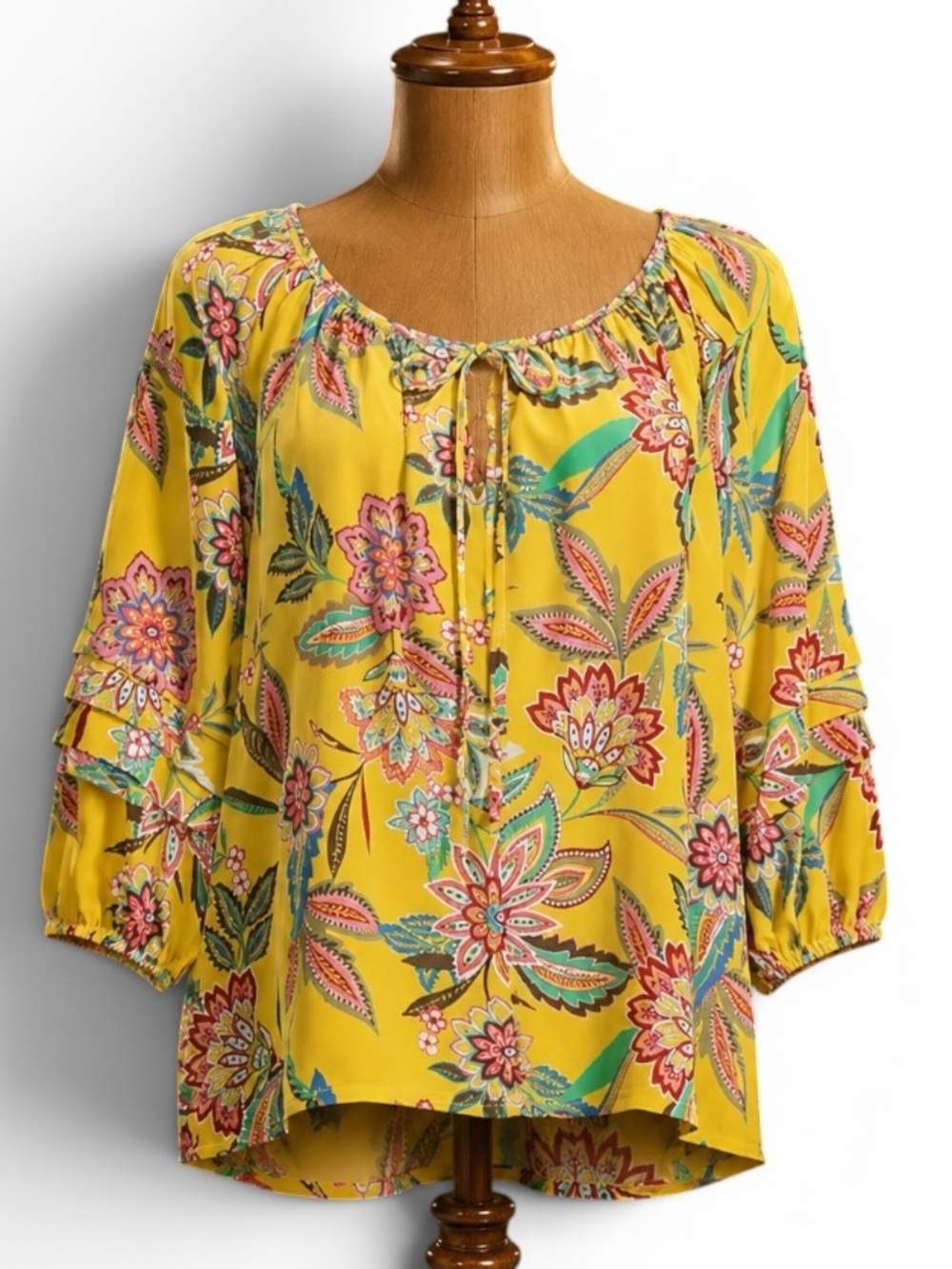 Johnny Was ANKA 100% silk peasant blouse NWT